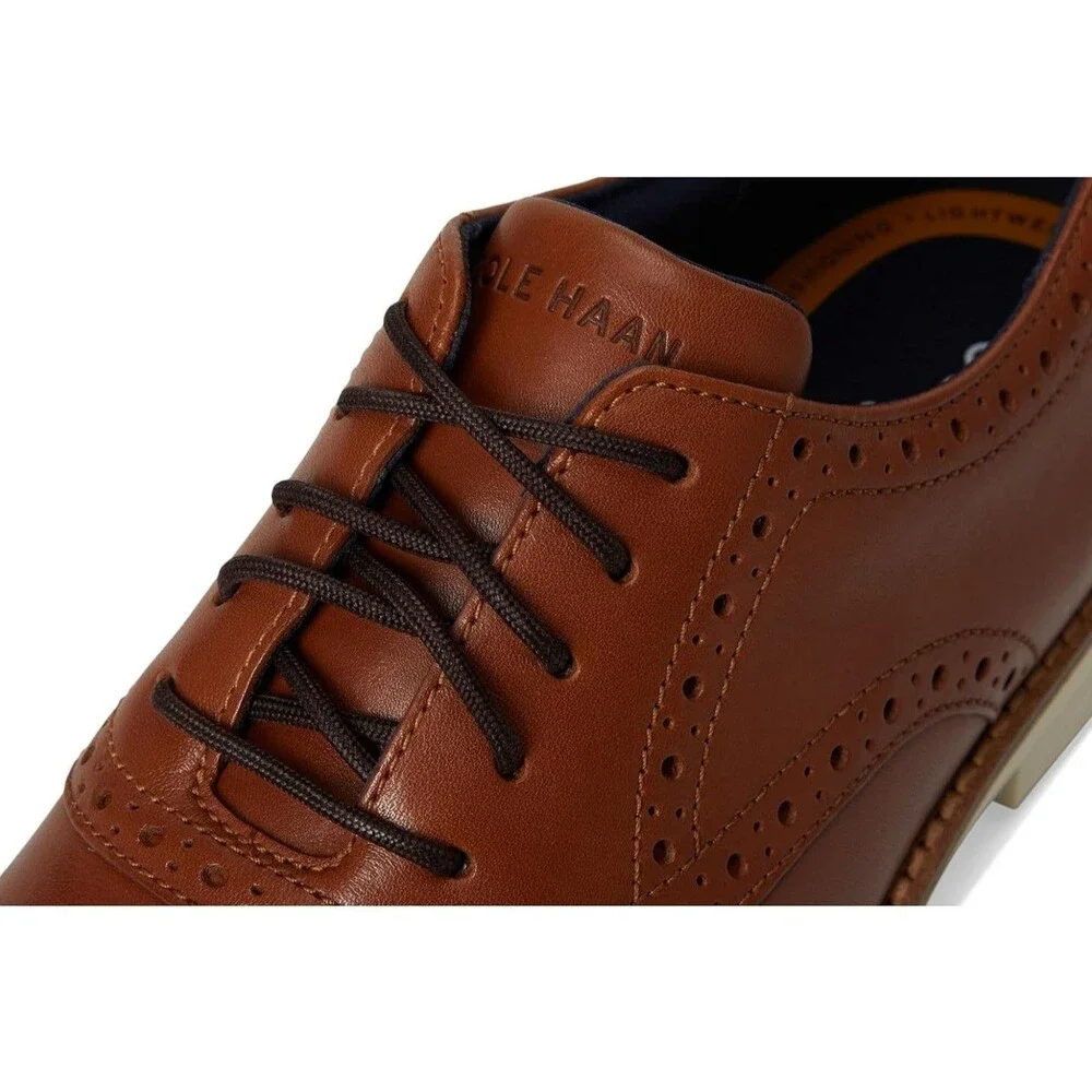 Cole Haan FLEXGRAND360 CAP Toe Oxford Size 9 $230 Men's Shoes British Tan NEW